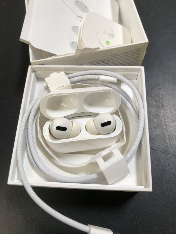 Photo 1 of Apple AirPods Pro (2nd Generation) Wireless Ear Buds with USB-C Charging, Up to 2X More Active Noise Cancelling Bluetooth Headphones, Transparency Mode, Adaptive Audio, Personalized Spatial Audio