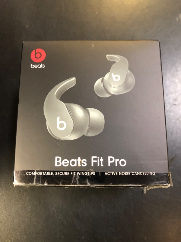 Photo 1 of Beats Fit Pro - True Wireless Noise Cancelling Earbuds - Apple H1 Headphone Chip, Compatible with Apple & Android, Class 1 Bluetooth®, Built-in Microphone, 6 Hours of Listening Time – Sage Gray