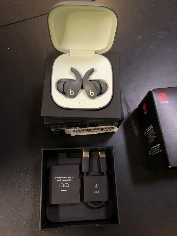 Photo 1 of Beats Fit Pro - True Wireless Noise Cancelling Earbuds - Apple H1 Headphone Chip, Compatible with Apple & Android, Class 1 Bluetooth®, Built-in Microphone, 6 Hours of Listening Time – Sage Gray