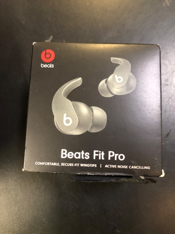 Photo 1 of Beats Fit Pro - True Wireless Noise Cancelling Earbuds - Apple H1 Headphone Chip, Compatible with Apple & Android, Class 1 Bluetooth®, Built-in Microphone, 6 Hours of Listening Time – Sage Gray