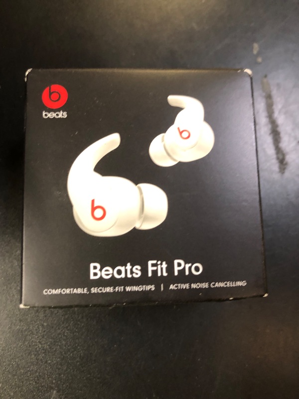 Photo 1 of Beats Fit Pro - True Wireless Noise Cancelling Earbuds - Apple H1 Headphone Chip, Compatible with Apple & Android, Class 1 Bluetooth, Built-in Microphone, 6 Hours of Listening Time - Beats White