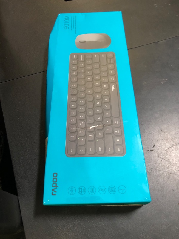 Photo 1 of Rapoo 9010M Multi-Device Keyboard and Mouse Combo, 2.4GHz/Bluetooth 5.0/4.0 Wireless Keyboard & Mouse Set for Windows/Mac/Linux/Chrome, Support 4 Devices, Low-Profile Silent Click, Battery Powered
