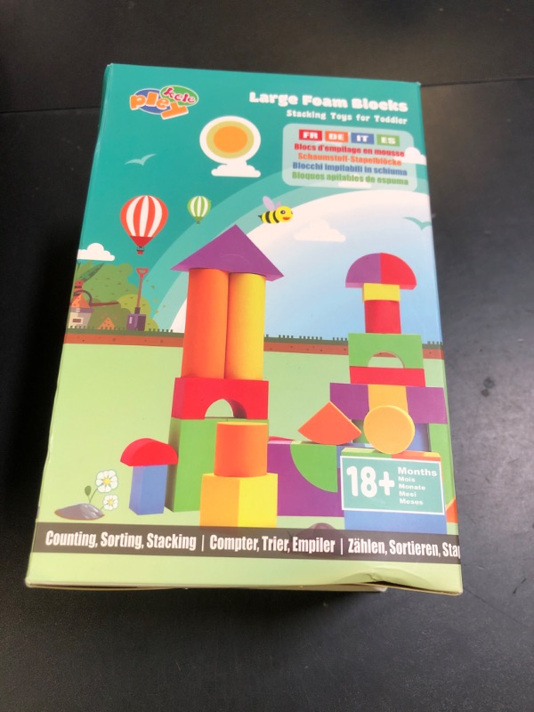Photo 1 of Pleykele Suitable Size Foam Building Blocks for Toddlers 18M+, Big Soft Stacking Blocks Toys, Baby Bath Toys, Sensory & Early Development Toys for Kids 1.5 Years Up (Starter Kit)