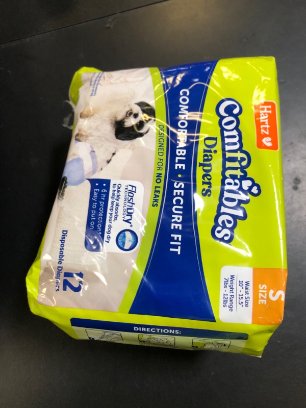 Photo 1 of New! Hartz® Comfitables® Disposable Dog Diapers, Size Small 12 Count, Comfortable & Secure Fit, Easy to Put On, Super Absorbent Male and Female Diaper