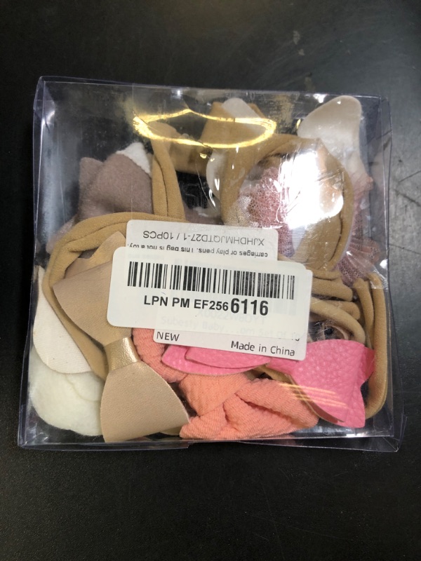 Photo 1 of Subesty 10 PCS Baby Girl Headbands and Bows Soft Elastic Nylon Hairbands Handmade Newborn Head Bands Hair Accessories for Babies Infant Toddler