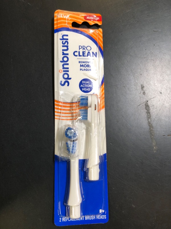 Photo 1 of Spinbrush PRO Clean Replacement Heads, Electric Toothbrush Refills, Medium Bristles, 2 Count
