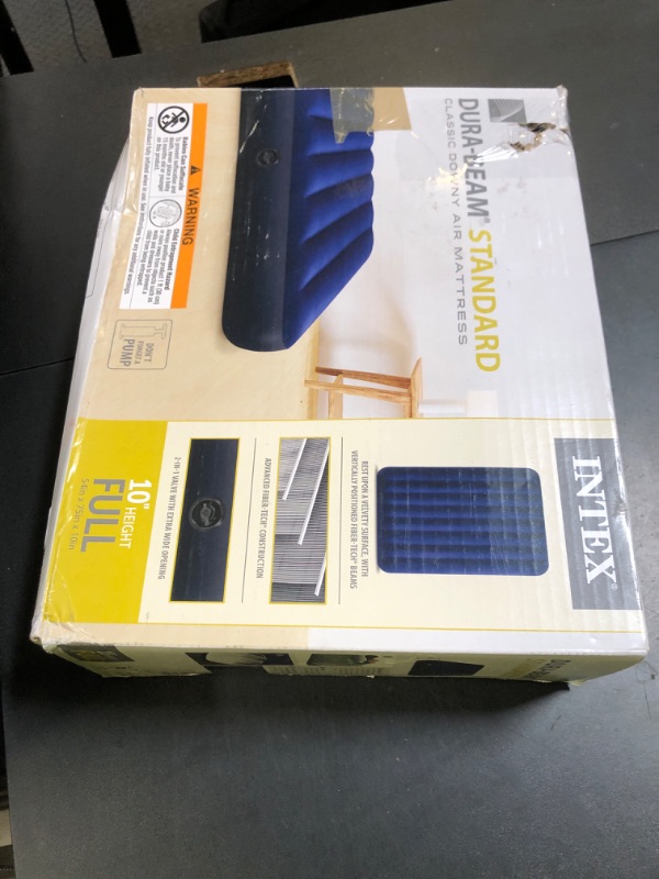 Photo 1 of Intex 64758E Dura-Beam Standard Downy Air Mattress: Fiber-Tech, Full Size, 10in Bed Height, 600lb Weight Capacity, Pump Sold Separately