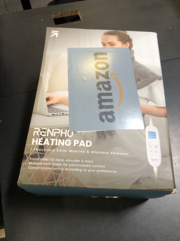 Photo 1 of RENPHO King Size Heating Pad for Back Pain Relief, Birthday Gifts for Men Him, FSA HSA Eligible, XL Large Electric Heat Pad for Neck and Shoulder, ETL Certified, 24"x37", Blue