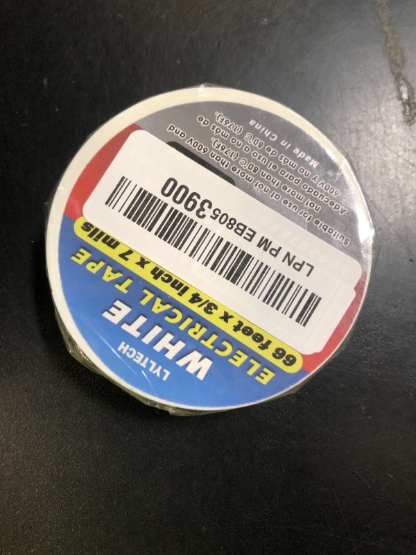 Photo 1 of LYLTECH White Electrical Tape, 66 feet x 3/4 inch x 7 mils-600V,Pass UL/CSA Certification. Waterproof,Flame Retardant,Strong Adhesive, 14? to 176?(White)