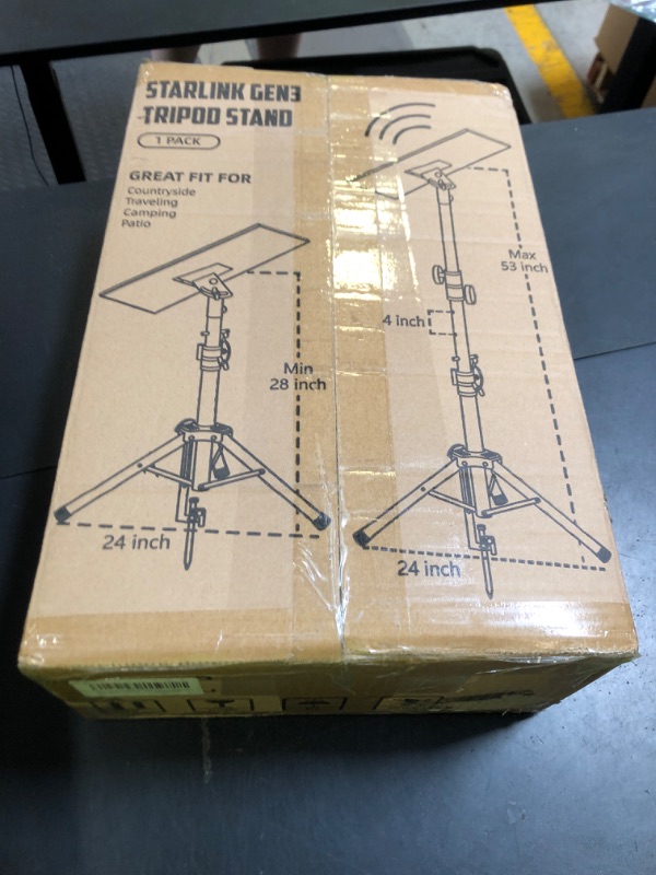 Photo 1 of Futrue-Wolker Starlink Mount Gen 3, Starlink Tripod Stand with Mount Adapter, Adjustable Height Starlink Tripod Mount Gen 3, 90° Tilt Angle Adjustment Starlink Antenna Pipe Adapter (Black)