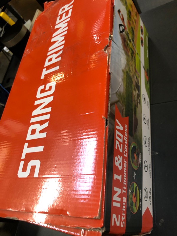 Photo 1 of VARSK 20V 12" Cordless String Trimmer, 2 in 1 Trimmer and Edger with Auto Line Feed, 2 X 2.0Ah Batteries/1 X Fast Charger/6 X Bonus Spools Included, for Lawn, Garden, Yard, etc