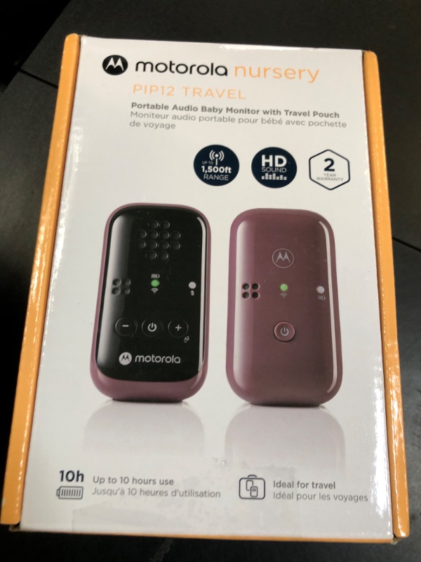 Photo 1 of Motorola Nursery PIP12 Audio-Only Travel Baby Monitor, Portable with Rechargeable Batteries, 1500ft Range, Includes Water-Resistant Travel Case