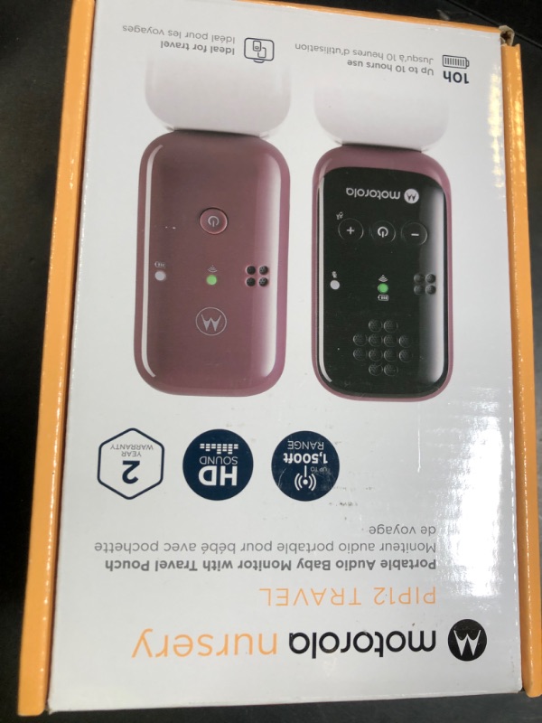 Photo 1 of Motorola Nursery PIP12 Audio-Only Travel Baby Monitor, Portable with Rechargeable Batteries, 1500ft Range, Includes Water-Resistant Travel Case