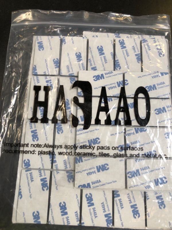 Photo 1 of HASAAO 48 Pcs Strong Double Sided Tape Heavy Duty | 3mm Thickness Strong Adhesive Strips for Mounting Lightweight Items, Hanging Photos, DIY Projects | Damage-Free, No Nails Needed (Black Rectangle)