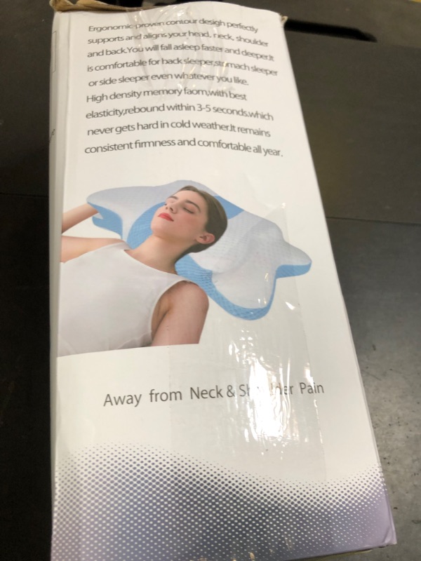 Photo 1 of CHxxy Memory Foam Pillows, Cervical Pillow for Neck and Shoulder Pain Relief, Ergonomic Contour Bed Pillow, Soft for Side Sleep Stomach Sleeping and Back Sleeper