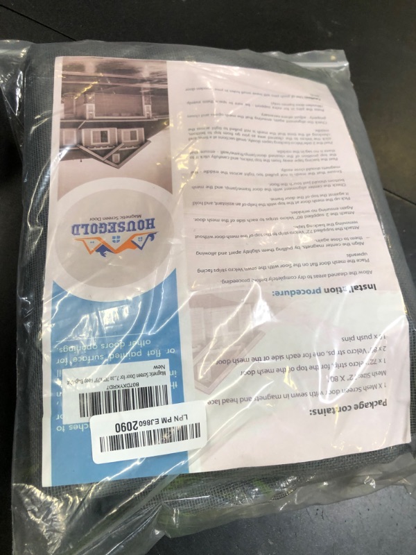 Photo 1 of Magnetic Screen Door for 72"x80" French Door, Durable Fiberglass Double Door Screen Mesh Curtain Fits Door Opening up to 70" x79‘’ Keep Bugs Out