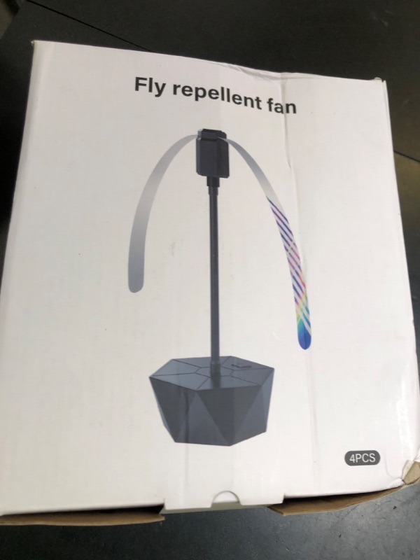 Photo 1 of PIMAG Fly Fans for Tables, Fly Repellent Fan Outdoor Indoor Keep Flies Away, Fly Repellent Fans for Tables with Holographic Blades for Picnic, Party, Restaurant, Kitchen, and BBQ, 4 Pack Silver
