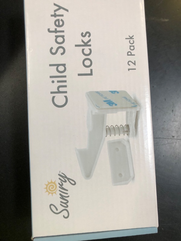 Photo 1 of 12 Pack Cabinet Locks Child Safety | Baby Safety Cabinet Locks NO Drilling 3M Adhesive Baby Proof Drawer Lock Child proofing cabinets latches for Kids Latch for Drawers & Door Child Safety Locks