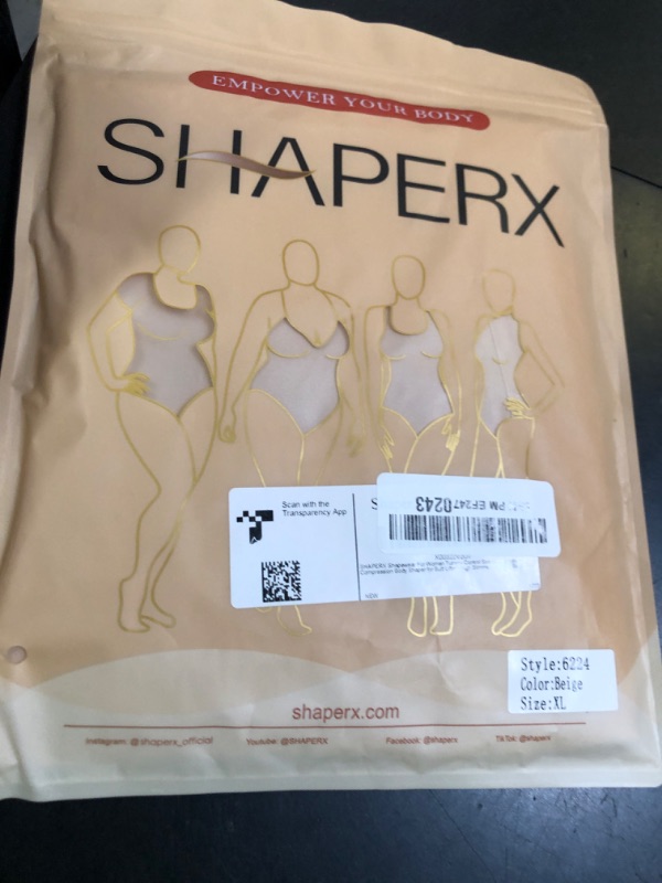 Photo 1 of SHAPERX Bodysuit for Women Tummy Control Shapewear Mid-Thigh Seamless Full Body Shaper,SZ6224-Beige-XL