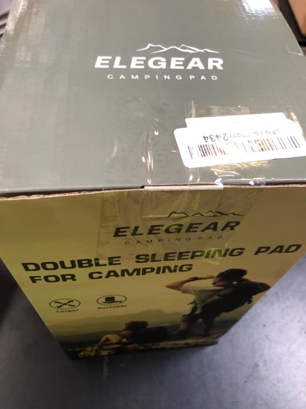 Photo 1 of Elegear Double Sleeping Pad for Camping, 4.7" Ultra-Thick Self Inflating Camping Pad 2 Person with Pillow Built-in Foot Pump, Portable Camping Sleeping Mat for Backpacking Hiking Tent(Army Green Full)