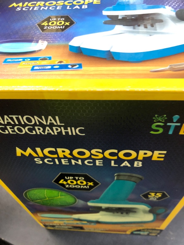 Photo 1 of National Geographic Microscope for Kids - Science Kit with an Easy-to-Use Kids Microscope, Up to 400x Zoom, Blank and Prepared Slides, Gifts for 6 7 8 9 & 10, STEM Project Toy (Amazon Exclusive)