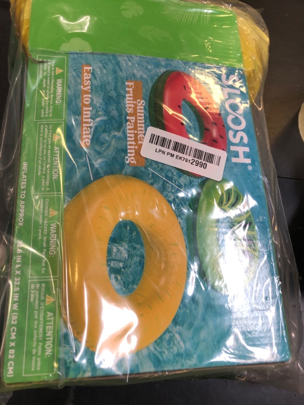 Photo 1 of JOYIN Inflatable Swim Tube Raft (3 pack) with Summer Fruits Painting, Pool Toys for Swimming Pool Party Decorations