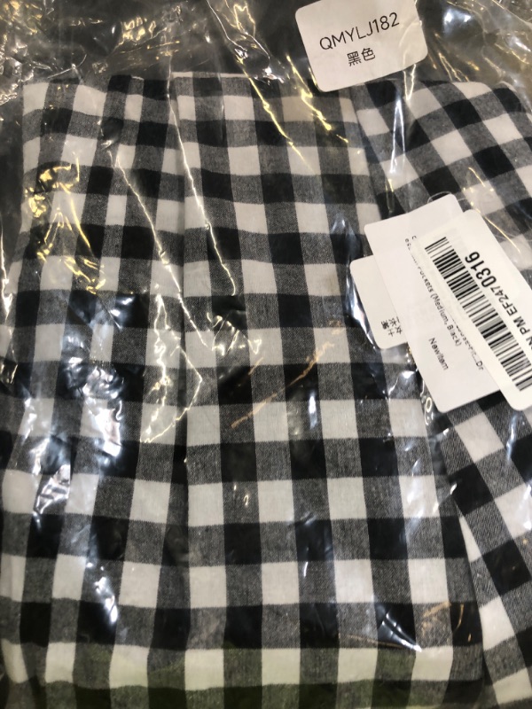 Photo 1 of chouyatou Women's Casual Loose-Fit Cotton and Linen Plaid Tank Maxi Dress with Pockets (Medium, Black)