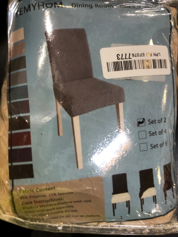 Photo 1 of YEMYHOM 2 Packs Latest Checkered Dining Chair Slipcover Parsons Chair Furniture Protector Stretch Chair Covers for Dining Room, Restaurant, Kitchen, Party (Beige)