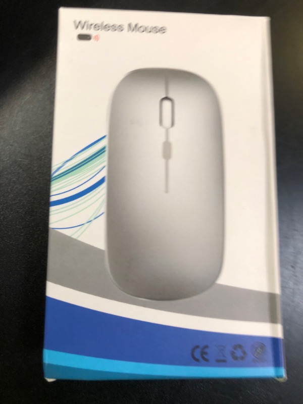 Photo 1 of WREANU Wireless Bluetooth Mouse Rechargeable Laptop Mice with LED Lights Silent Slim Use(BT5.2 and 2.4G Portable USB Receiver)Dual Mode Computer Mouse for Laptop/iPad/Tablet/Apple/Computer/Mac(Silver)