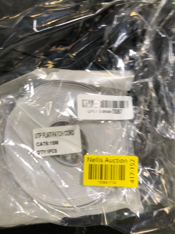 Photo 1 of DAYEDZ Cat 6 Ethernet Cable 50ft 2 Pack LAN Cable Faster Than Cat5e/Cat5, Slim Long Flat Internet Cable with Clips & Rj45 Connectors for Router, Computer, 50 feet Black + White Network Cord