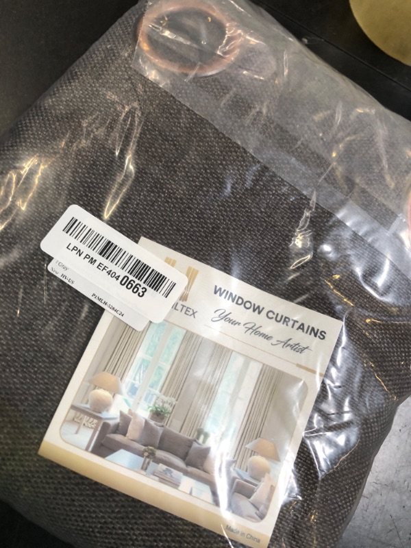 Photo 1 of H.VERSAILTEX Linen Blackout Curtain 84 Inches Long for Bedroom/Living Room Thermal Insulated Grommet Linen Curtain Drapes Primitive Textured Burlap Effect Window Drapes 1 Panel, Heather Charcoal Gray