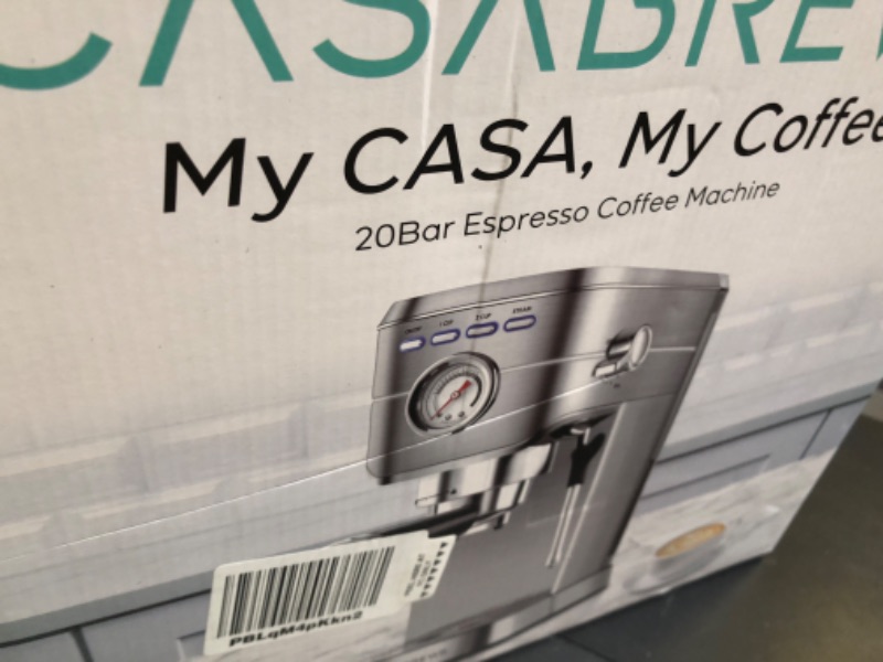 Photo 1 of CASABREWS CM5418 Espresso Machine 20 Bar, Compact Espresso Maker with Steam Milk Frother, Stainless Steel Coffee Machine with 34oz Removable Water Tank for Cappuccino, Latte, Silver