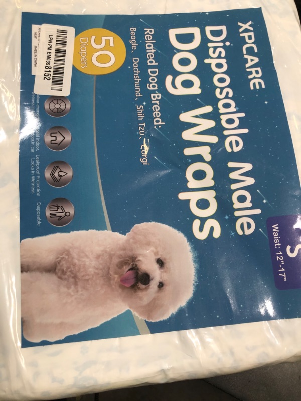 Photo 1 of XPCARE 50 Count Disposable Male Dog Diapers, Male Dog Wraps,Super Absorbent Leak-Proof Fit (Small)