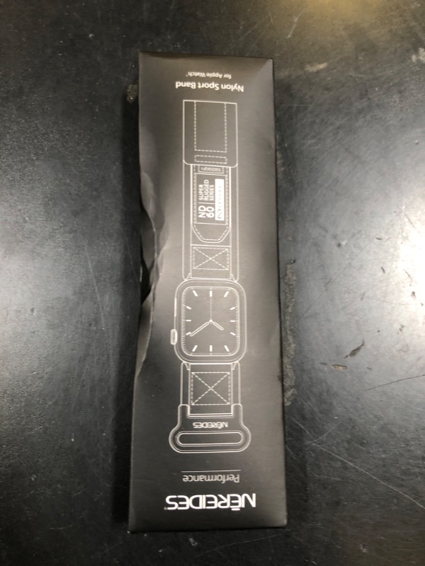 Photo 1 of Nereides Compatible with Apple Watch Series 10 Band Series 9/8/7/6/5/4/SE/SE2, Nylon Sports Strap with Woven Design for 42mm/40mm/41mm/38mm (L, Black)