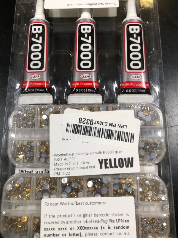 Photo 1 of 11000Pcs Yellow Rhinestones Flatback with b7000 Glue for Crafts Clothing Clothes Crafting Shoes Tumblers Tshirt, Rinestones Gems Flat Back Crystals Diamonds 2/3/4/5mm Assorted Mixed Sizes