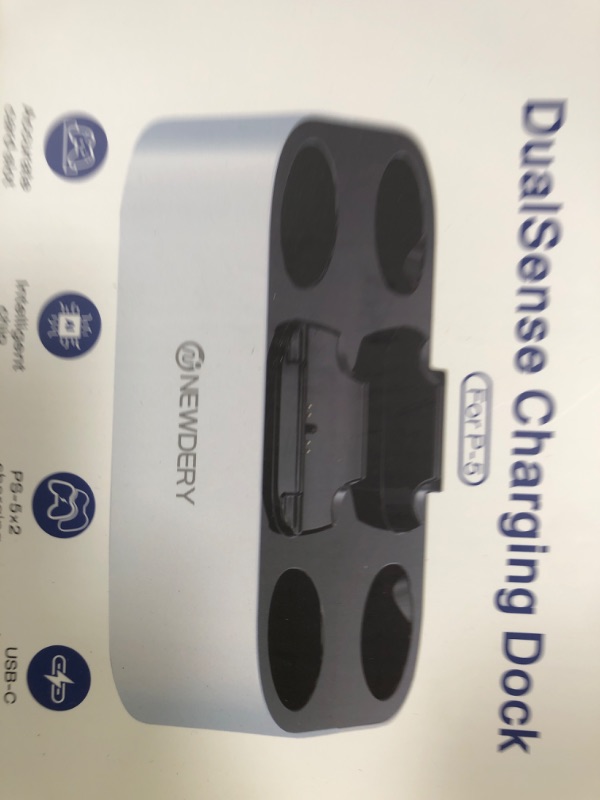 Photo 1 of NEWDERY PS5 Controller Charger Station Compatible with Dualsense Edge Controller, Fast Charging Dock Stand with Cable, Dual Controller Charging Station for PlayStation 5 & DualSense Edge Controller