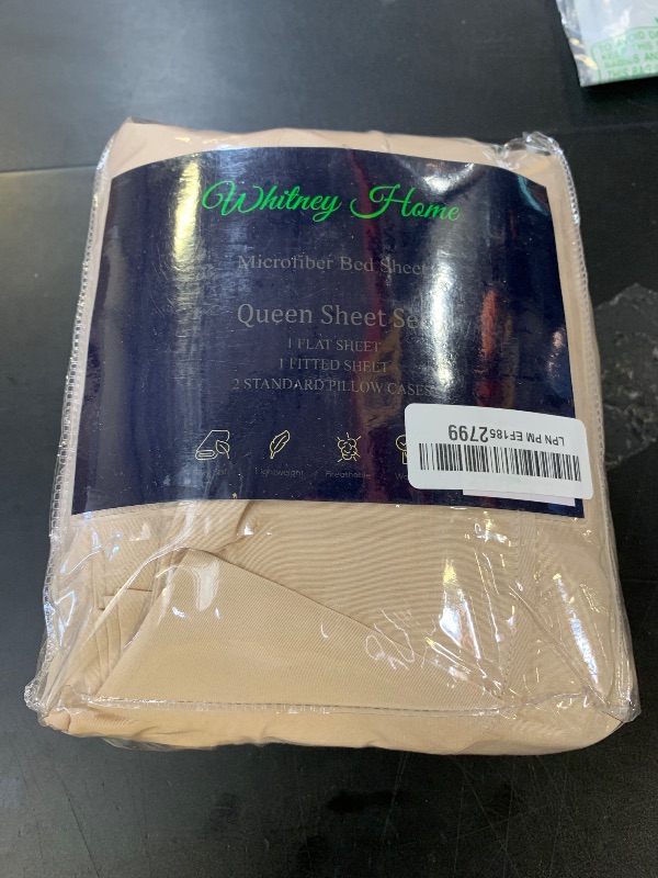 Photo 1 of Whitney Home Textile Queen Size Sheet Set - Luxury Soft Comfy Bed Sheets, Breathable Cooling Hotel Bedding for Women, Men, Teens, Extra Deep Pocket, Easy-Fit, Oeko-Tex, Wrinkle Free 4 Piece - Cream