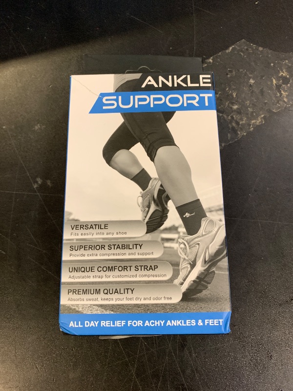 Photo 1 of ABIRAM Ankle Brace for Women & Men, Ankle Compression Sleeve, Foot Sleeve with Strap (1 Pair), Ankle Support for Sprained Foot & Arch, Plantar Fasciitis Relief Socks, Achilles Tendonitis, Sports