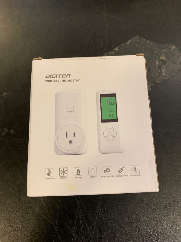 Photo 1 of WTC100 Wireless Temperature Controller Digital Plug-in Thermostat Outlet Remote Control Heating Cooling Mode for Window A/C Fan Heater Greenhouse Homebrewing Reptile (Built-in Temp Sensor)