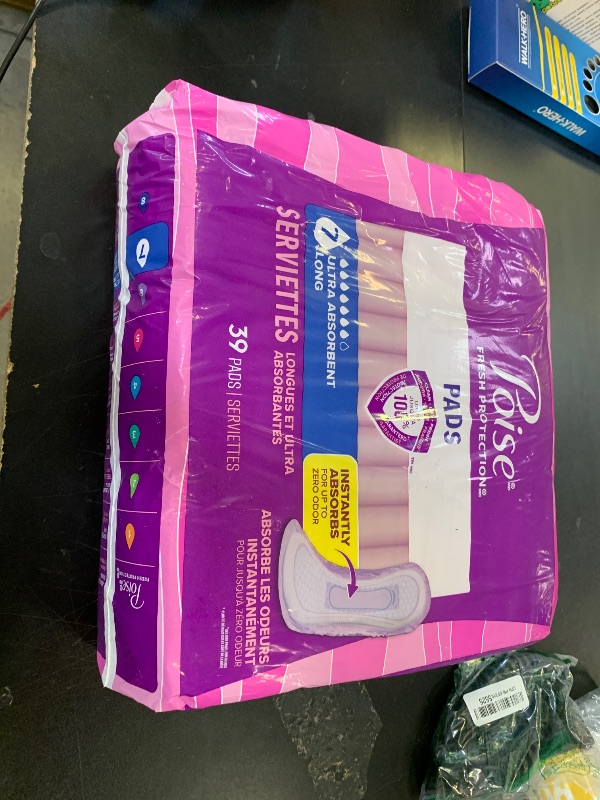 Photo 1 of Poise Incontinence Pads & Postpartum Incontinence Pads, 7 Drop Ultra Absorbency, Long Length, 39 Count, Packaging May Vary
