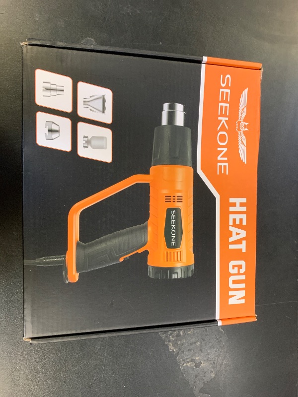 Photo 1 of SEEKONE Heat Gun 1800W Heavy Duty Fast Heat Hot Air Gun Kit with 752?&1112??400?-600?? Dual-Temperature Settings and 4 Nozzles with Overheat Protection for Crafts, Shrinking PVC, Stripping Paint