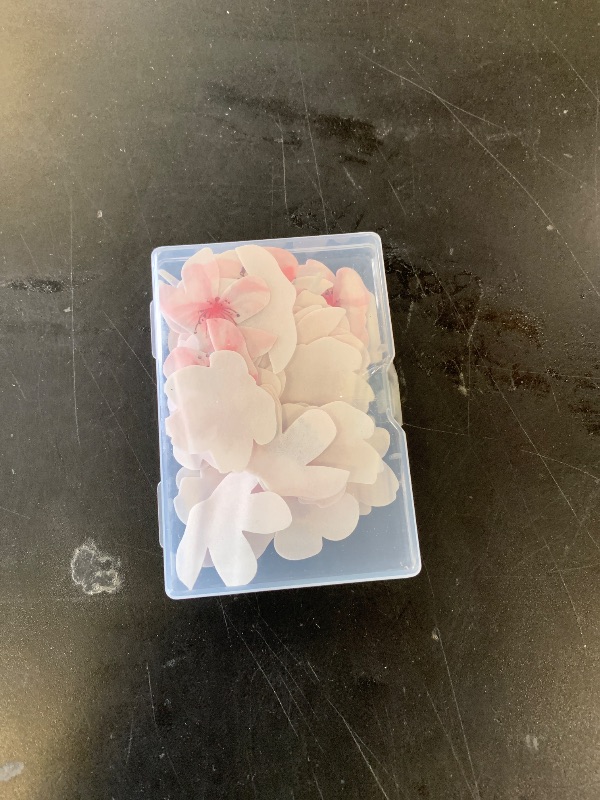 Photo 1 of 40 Pack Edible cherry blossom Cupcake Toppers Spring Bridal Engagement Baby Shower Birthday Party Cupcake Picks Drink Topper Anniversary Party Decorations Supplies Pink (cherry blossom)