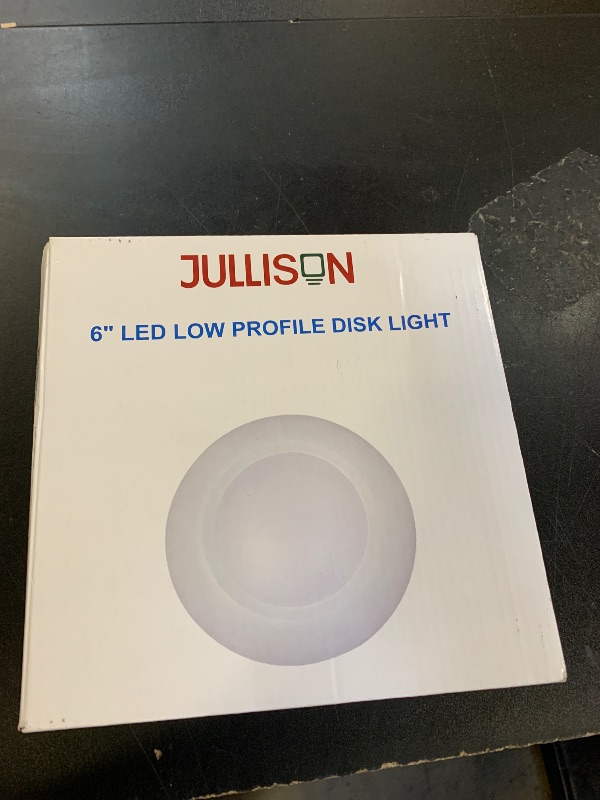 Photo 1 of JULLISON 6 Inch LED Low Profile Recessed & Surface Mount Disk Light, Round, 15W, 900 Lumens, 5000K Daylight White, CRI80, Driverless Design, Dimmable, cETLus Listed, White(1 Pack)