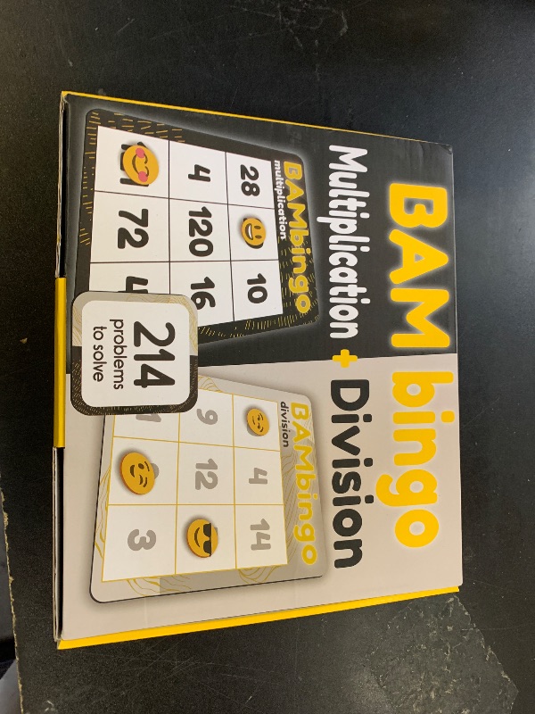 Photo 1 of THE BAMBINO TREE Multiplication and Division Facts Bingo Game - 3rd 4th & 5th Grade Educational Math Learning for Classroom & Homeschool