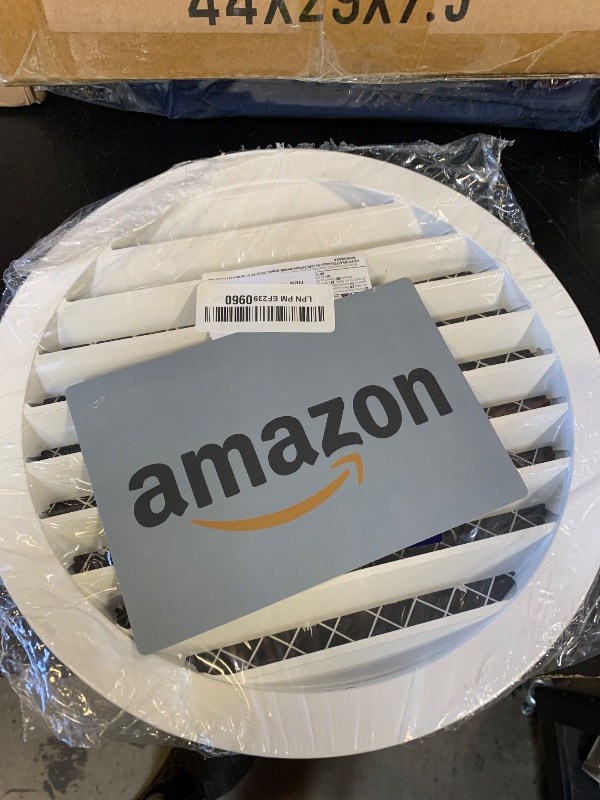 Photo 1 of Vent Systems 10" Inch White Soffit Vent Cover - Round Air Vent Louver - Grill Cover - Built-in Bird Screen - HVAC Vents for Outside Use, Home Office, Kitchen - Industrial Aluminum Alloy Grille