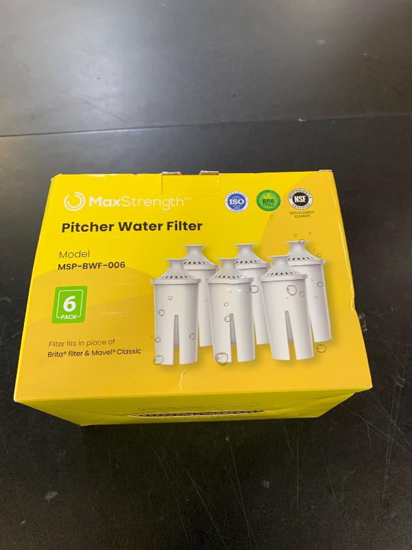 Photo 1 of Max Strength Pro Water Filter Replacement for Brita® Pitchers & Dispensers, Classic OB03, Mavea® 107007, 35557 & More, NSF Certified Water Pitcher Filter, 1 Year Supply, Fits Brita & Mavea, 6 Count