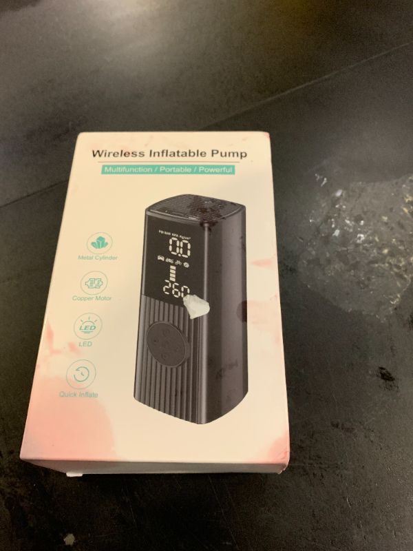 Photo 1 of Tire Inflator Portable Air Compressor, 180PSI Portable Air Compressor with 25000mAh Battery, 3X Faster Inflation Cordless Air Pump for Car, Motorcycle, Bicycle, Ball