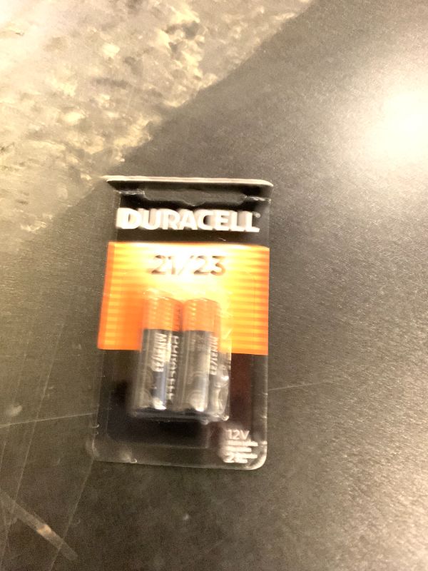 Photo 1 of Duracell 21/23 12V Alkaline Battery, 2 Count Pack, 21/23 12 Volt Alkaline Battery, Long-Lasting for Key Fobs, Car Alarms, GPS Trackers, and More