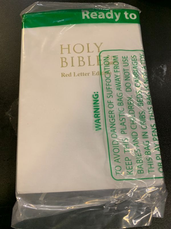 Photo 1 of Holy Bible KJV Red Letter Edition - King James Version Faux Leather Old & New Testament - White