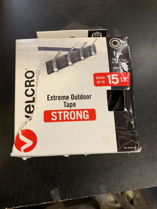 Photo 1 of VELCRO Brand Extreme Outdoor Double Sided Mounting Tape | Holds up to 15 Pounds on Brick or Other Rough Surfaces | UV and Weather Resistant | 14Ft Heavy Duty Roll